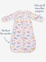 JoJo Maman Bébé Pink Dino 3.5 Tog Baby Sleeping Bag - Image 5 of 6