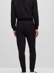 HUGO Black 100% Cotton Embroidered Tape Logo Tracksuit Joggers - Image 3 of 6