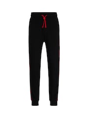 HUGO Black 100% Cotton Embroidered Tape Logo Tracksuit Joggers - Image 6 of 6