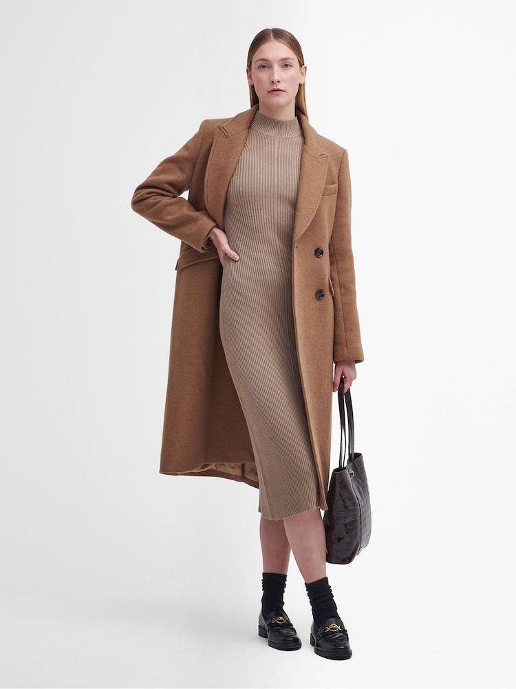 Barbour® Beige Francis Knitted 100% Cotton Midi Dress - Image 2 of 7