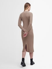 Barbour® Beige Francis Knitted 100% Cotton Midi Dress - Image 3 of 7