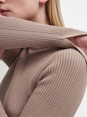Barbour® Beige Francis Knitted 100% Cotton Midi Dress - Image 6 of 7