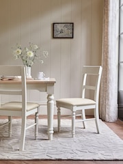 Laura Ashley Set of 2 White Dorset Upholstered Upholstered Dining Chairs - Image 1 of 5