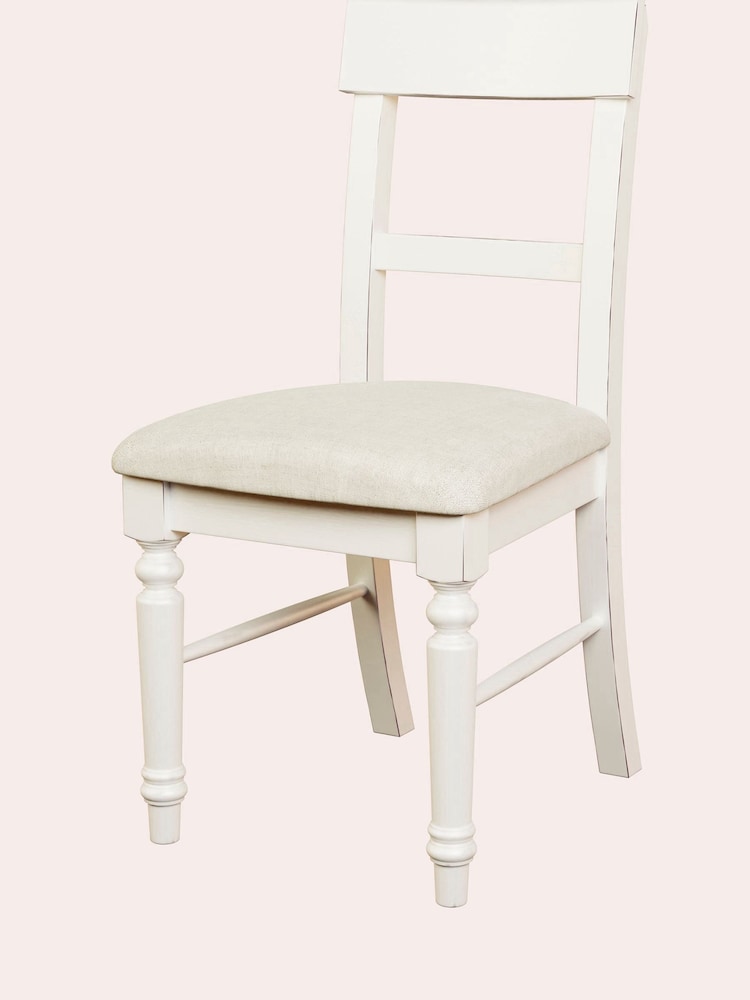 Laura Ashley Set of 2 White Dorset Upholstered Upholstered Dining Chairs - Image 5 of 5