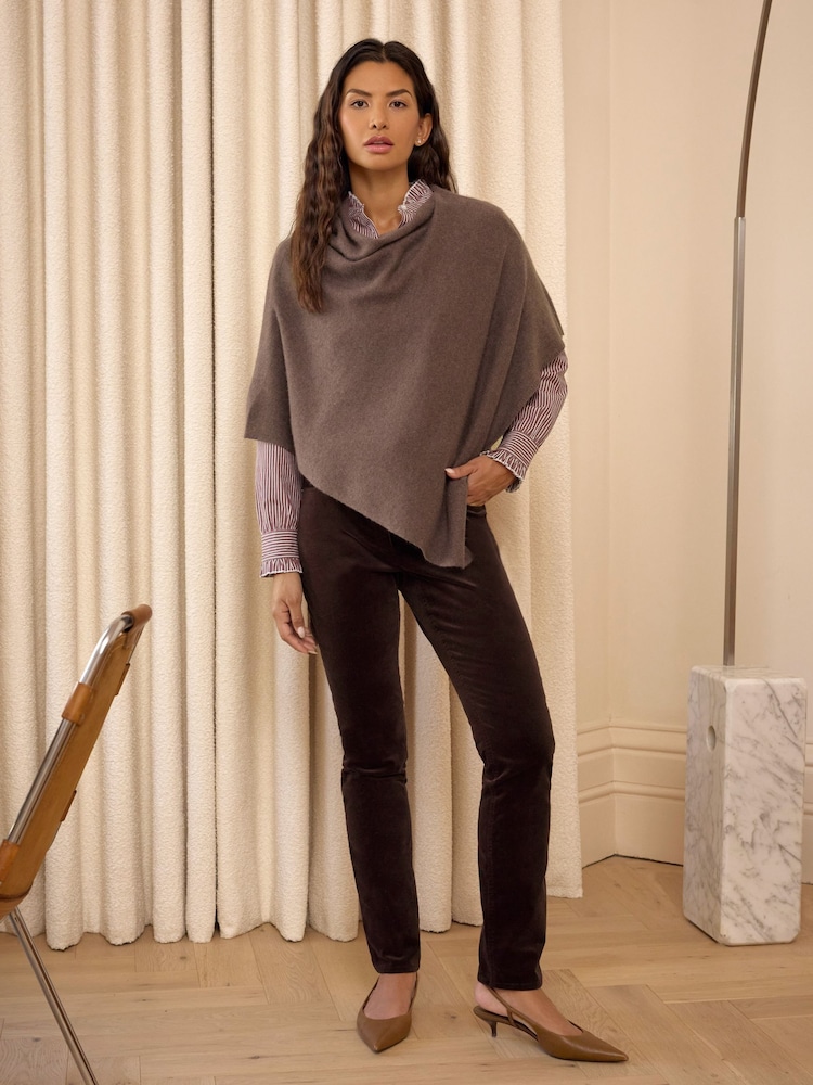 Brun foncé - Poncho Gassato en cachemire Pure Collection - Image 3 sur 3