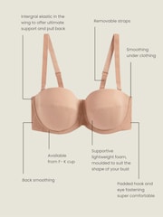 Praline Nude F-K Ultimate Support Lightly Padded Multiway Strapless Bra - Image 4 of 11