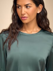 Pure Collection Blue Silk Front T-Shirt - Image 3 of 3