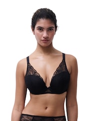 Chantelle Black Kiss Lace Plunge Underwired Bra - Image 1 of 5