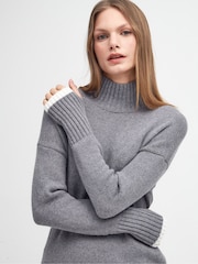 Barbour® Grey 100% Cotton Winona Chunky Knitted Midi Dress - Image 5 of 8