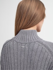 Barbour® Grey 100% Cotton Winona Chunky Knitted Midi Dress - Image 6 of 8