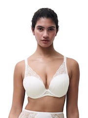 Chantelle White Kiss Lace Plunge Underwired Bra - Image 2 of 6
