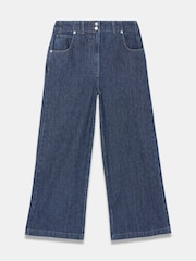Mint Velvet Blue Pinstripe Wide Jeans - Image 7 of 8