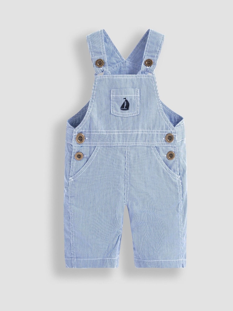 JoJo Maman Bébé Blue Boat Stripe Dungarees - Image 3 of 3