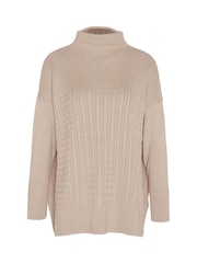 Barbour® Beige 100% Cotton Stitch Guernsey Knitted Cape Jumper - Image 7 of 7