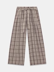 Mint Velvet Brown Check Belted Wide Leg Trousers - Image 6 of 7