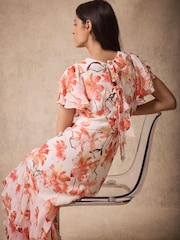 Mint Velvet Pink Floral Print Midi Dress - Image 2 of 8