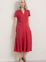 Seasalt Cornwall Pink Carved Wood Linen Dress - Image 5 of 8