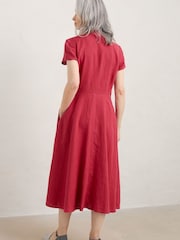 Seasalt Cornwall Pink Carved Wood Linen Dress - Image 6 of 8