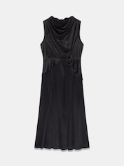 Mint Velvet Black Satin Cowl Neck Midi Dress - Image 5 of 6