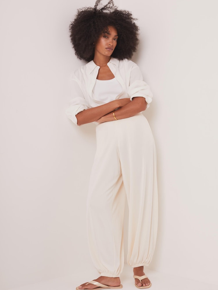 Mint Velvet White Jersey Balloon Trousers - Image 2 of 8