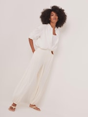 Mint Velvet White Jersey Balloon Trousers - Image 4 of 8