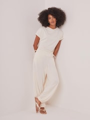 Mint Velvet White Jersey Balloon Trousers - Image 5 of 8
