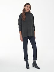 Barbour® Green 100% Cotton Stitch Guernsey Knitted Cape Jumper - Image 2 of 8