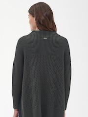 Barbour® Green 100% Cotton Stitch Guernsey Knitted Cape Jumper - Image 3 of 8