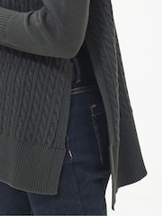Barbour® Green 100% Cotton Stitch Guernsey Knitted Cape Jumper - Image 5 of 8