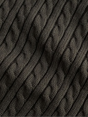 Barbour® Green 100% Cotton Stitch Guernsey Knitted Cape Jumper - Image 8 of 8