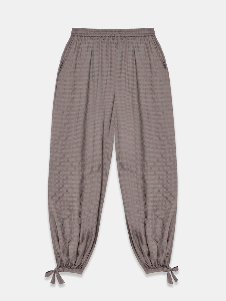 Mint Velvet Brown Checked Soft Balloon Trousers - Image 8 of 8