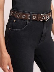 Mint Velvet Black Washed Straight Jeans - Image 3 of 8