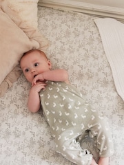 The Little Tailor Baby 100% Cotton Jersey Bunny Print Dungarees - Image 1 of 5