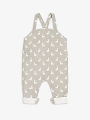 The Little Tailor Baby 100% Cotton Jersey Bunny Print Dungarees - Image 2 of 5
