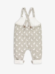 The Little Tailor Baby 100% Cotton Jersey Bunny Print Dungarees - Image 3 of 5