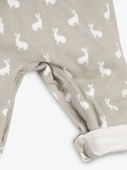 The Little Tailor Baby 100% Cotton Jersey Bunny Print Dungarees - Image 5 of 5