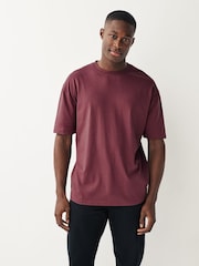 Purple Relaxed Fit 100% Cotton Essential Regular Crew Neck T-Shirt - Image 1 of 6