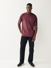 Purple Relaxed Fit 100% Cotton Essential Regular Crew Neck T-Shirt - Image 2 of 6