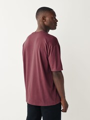 Purple Relaxed Fit 100% Cotton Essential Regular Crew Neck T-Shirt - Image 3 of 6