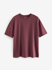Purple Relaxed Fit 100% Cotton Essential Regular Crew Neck T-Shirt - Image 4 of 6