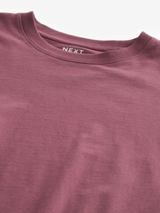 Purple Relaxed Fit 100% Cotton Essential Regular Crew Neck T-Shirt - Image 5 of 6
