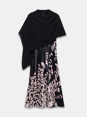 Mint Velvet Black Satin Cape Detail Maxi Dress - Image 7 of 8