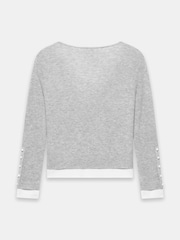 Mint Velvet Grey Layered Detail Knit Top - Image 6 of 6