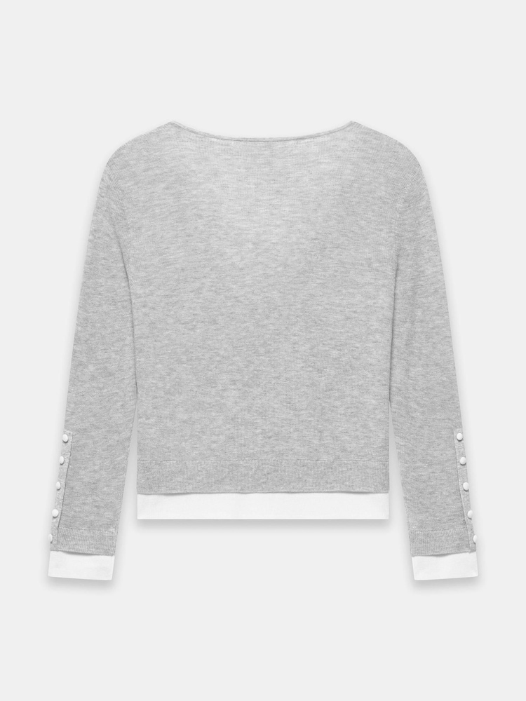 Mint Velvet Grey Layered Detail Knit Top - Image 6 of 6 Mint Velvet Grey Layered Detail Knit Top - Image 6 of 6