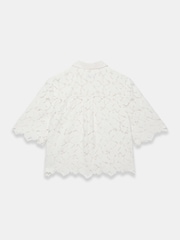 Mint Velvet White Lace Short Sleeve Cropped Shirt - Image 7 of 7