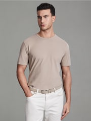 Reiss Mink Melrose Cotton Crew Neck T-Shirt - Image 1 of 5