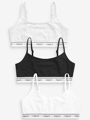 Black/White/Grey Strappy Crop Top 3 Pack (5-16yrs) - Image 1 of 5