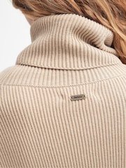 بيج - فستان من القطن 100% محبوك بتصميم مكتنز بغرزة مضلعة من Barbour®‎ - صورة 8 من 10