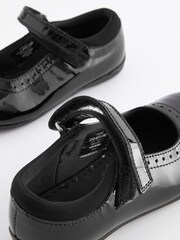 Black Patent Standard Fit (F) School Leather Mary Jane Brogues - Image 4 of 5