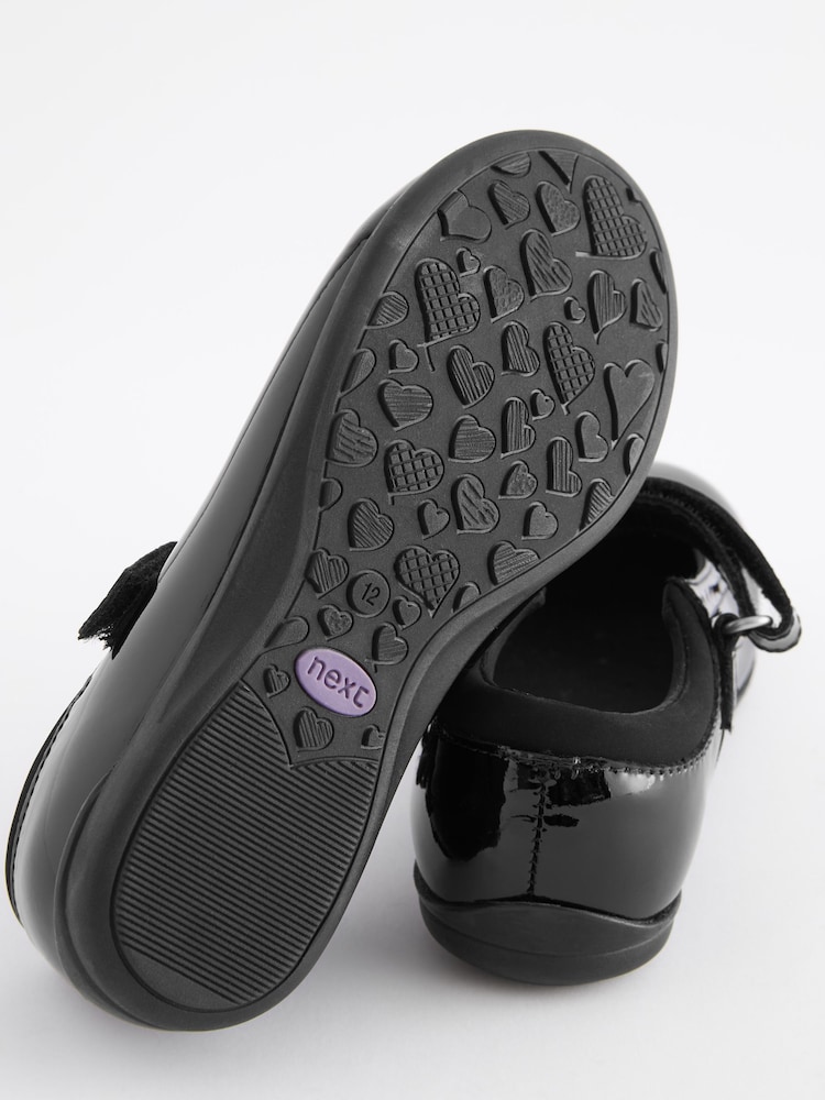 Black Patent Standard Fit (F) School Leather Mary Jane Brogues - Image 5 of 5